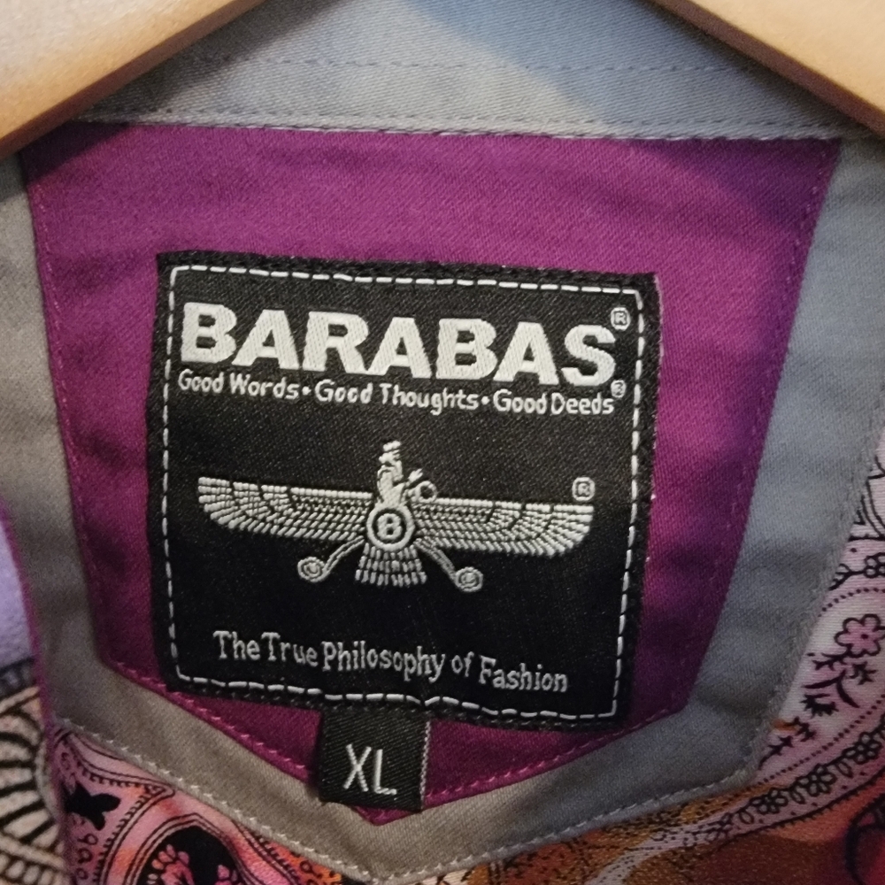 Barabas Multi Color Paisley / Mandala Print Shirt Size XL - Picture 4 of 9